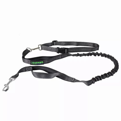 JESPET Hands Free Dog Leash for Running, Walking, Hiking Jogging for Medium & Large Dogs up to 150lbs, Durable Dual Handle Waist Leash with Reflective Bungee and Adjustable Waist