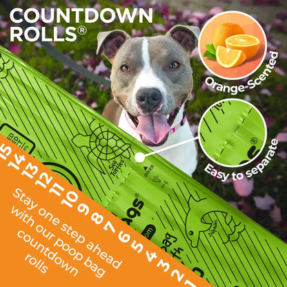 Waste Poop Bags Orange Scented USDA Biobased Rolls