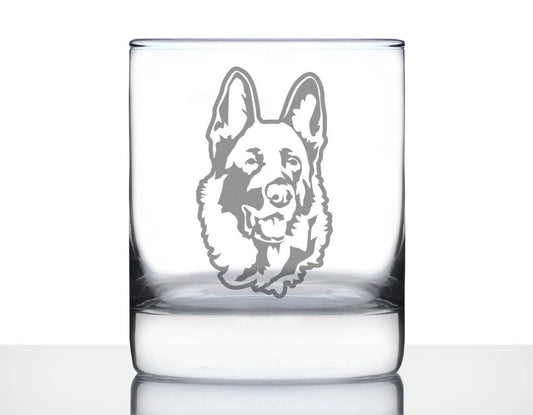 German Shepherd Whiskey Rocks Glass - Dog Gifts